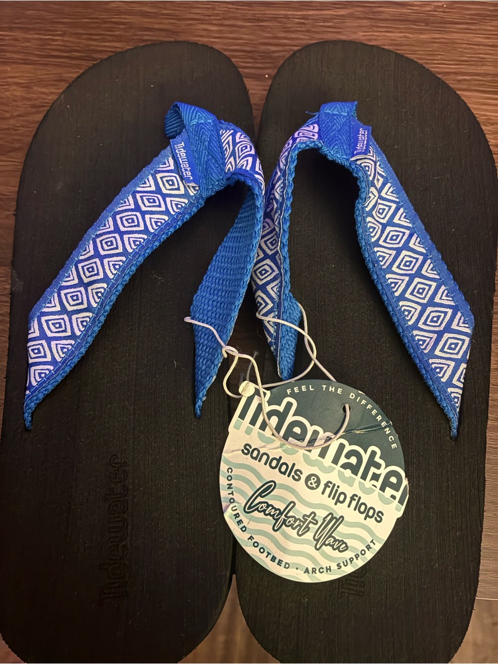 Islander Blue Patterned Strap Sandals